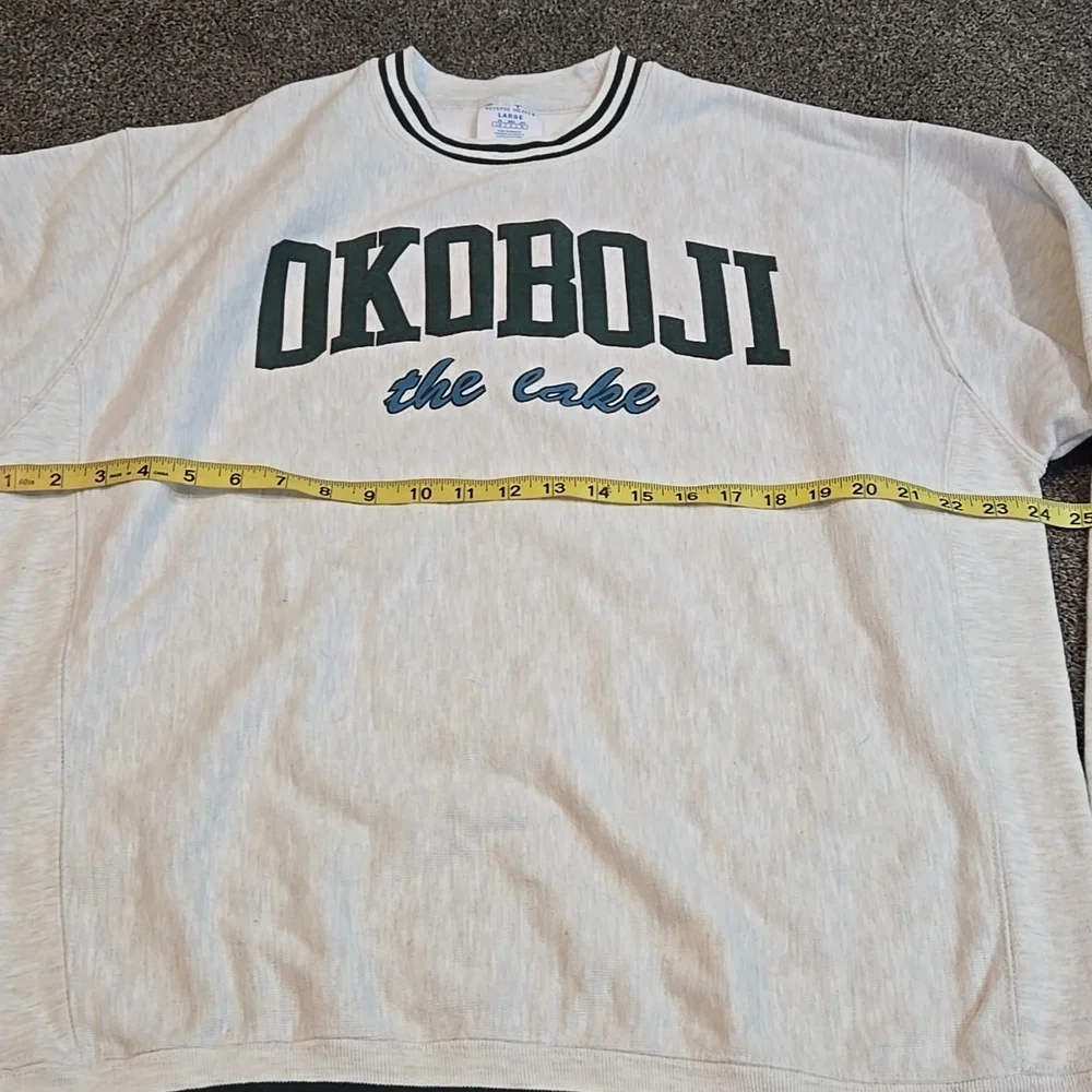 Vintage Champion Mens Okoboji The Lake Reverse Weave 90" Crewneck Pullover Sz L - Picture 3 of 7